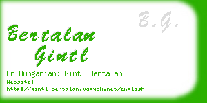 bertalan gintl business card